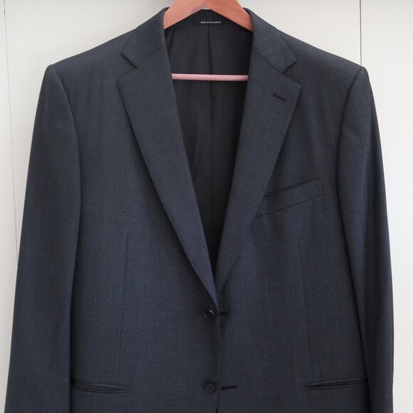 Ermenegildo Zegna Charcoal Nailhead Blazer - 46L - Picture 1 of 5